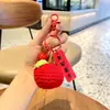 Colgante de peluche tejido a crochet cosas buenas suceden lana tejida a mano Caqui bueno Caqui suceden llavero para bolso accesorios pequeños