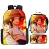 Mochila Escolar Exclusiva One Piece Três Peças Conjunto Mochila Rei do Mar Grande Capacidade Mochila para Aluno do Ensino Médio