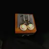 Pendientes Retro Chapados en Oro con Ópalo para Mujer, Completamente Incrustados con Diamantes, Pendientes de Alta Gama con un Aspecto Elegante y Versátil