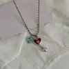 Chica Dulce y Fresca~Collar Coreano con Cuentas de Corazón 2026 Nuevo Diseño de Marca Pequeña Cadena para Clavícula Accesorio de Collar Versátil para Mujeres