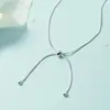 Collar Redondo Ajustable con Cuentas para Mujer, Diseño de Nicho de Moda, Estilo Minimalista Popular, Estilo Fresco para Estudiantes, Gargantilla con Cadena para Clavícula de Lazo