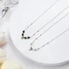 Joyería de moda cadena de acero inoxidable impermeable resistente al desgaste clásico incrustado de diamantes meticuloso duradero collar de cuentas de ágata y concha para mujer