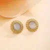 Pendientes de moda retro europeos y americanos con textura de ojo de gato para mujer, de lujo ligero, alta gama, geométricos, estilo metal, flor de sol, pendientes de temperamento