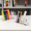 Porta-Canetas de Acrílico Personalizado de Alto Padrão Transparente Armazenamento de Mesa para Estudantes Rack de Armazenamento de Papelaria Multifuncional de Mesa