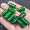 Jade Gan Verde Dinheiro Passe-partout Pingente Yang Verde Relevo Ruyi Sanzhu Jade Passe-partout Acessórios Contas