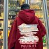 Sudadera con capucha color rojo vino para hombre, otoño, marca de moda americana estampada, adolescente, a la moda, combinable, estilo urbano, casual, chaqueta