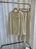 Conquistado em um segundo~Super confortável! Conjunto de pijama macio, glutinoso, de mangas compridas e calças compridas, roupa de casa para mulheres, Outono H091807