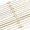 Moda Europea y Americana Nicho Cadena Sencilla Hueso de Serpiente Joyería DIY Acero Inoxidable Oro de 18K Hebilla de Tirachinas Engrapadora Cadena para Clavícula