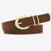 Boutique de Moda Cinturón Texturizado de PU para Mujer Versátil de Moda Hebilla de Pin Lisa Cinturón Decorativo para Jeans En Stock Cinturón de Cuero