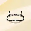 Pulseira de Casal em Prata de Lei S990 com Calcedônia Branca e Fivela da Paz, com Toque de Luxo Leve, Fio Vermelho Trançado, Presente para Namorada