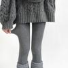 Leggings Grises Vintage de Lunares para Mujer Otoño e Invierno Terciopelo Lunares Puros Pantimedias Ajustadas Blanco Leche Calentadores