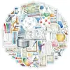 50 adesivos de rabisco para experimentos científicos em aquarela transfronteiriços, adesivos decorativos à prova d'água para garrafas de água, adesivos criativos de desenho animado de experimentos