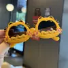 Gato Fofo Crianças Protetor Solar Masculino Silicone Garfield Óculos de Sol Meninas Festival de Brincadeiras Gatinho Óculos de Sol Polarizados