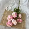 Nova Flor Artificial de Peixe Koi e Peônia Gradiente Carpa Dragão Crisântemo Decoração de Janela de Casa Caminho Floral para Casamento