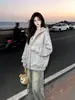 Sudadera con capucha y cremallera de estilo japonés, moderna, única, de nicho, con estampado de estrellas para mujer, nuevo top casual de otoño e invierno, ins