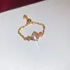 Fresco e radiante! Anel de dedo indicador borboleta oval flor zircônia nicho alta qualidade joia de mão moda luxo leve para mulheres