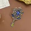 Broches de Cristal para Mujer de Comercio Exterior Europeo y Americano, Pines de Alto Nivel Estilo Palacio Retro, Accesorios de Broches de Moda y Elegantes al por Mayor