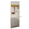 Mampara de Vidrio para Onda Larga de Metal Color Crema para Dormitorio, Sala de Estar, Entrada, Sofá, Baño, Mampara Divisoria, Divisor de Sala de Estar