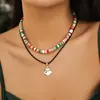 Gargantilla de cuentas transfronteriza europea y americana para mujer collar navidad navidad Muñeco de nieve regalo joyería de cristal de imitación