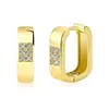Pendientes Cuadrados Geométricos de Latón con Galvanizado de Oro Real Europeos y Americanos de Venta Caliente Transfronteriza Estilo de Lujo Accesible de Moda Pendientes Sencillos para Mujer
