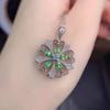 Tiktok transmissão ao vivo bem-estar moda clássico embutido areia natural artificial Fritadeira pingente de diamante verde colar de tesouro colorido