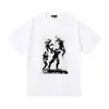 Comércio Exterior Marca da Moda Marca Roxa Logo Clássico de Letras Estampado Manga Curta Névoa Rua Americana Marca da Moda Camiseta
