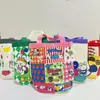Bolsa Saco Fofa com Estampa Estilo Ins, Lancheira Cilíndrica de Lona, Lancheira Portátil Feminina Estilo Coreano, Formato de Saco para Mamãe