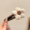 Presilha de bico de pato marrom de cachorro coreano, presilha elegante para coque torcido, presilha de cabelo volumizadora para a parte de trás da cabeça, acessório de cabelo de alta qualidade