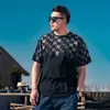 Camiseta Masculina de Verão com Gelo de Seda Elástica de Manga Curta Tamanho Plus Size Solta Secagem Rápida Fina Respirável Sensação Fresca Estampada de Meia Manga