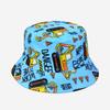 Comercio exterior nuevo sombrero de pescador para niños lindo dibujo animado excavadora sombrero de sol primavera y otoño nuevo sombrero de sol para niños al por mayor