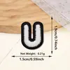 Parches bordados de letras inglesas en blanco y negro, mini, de venta caliente transfronteriza, con adhesivo termofusible para ropa, zapatos y sombreros, parches decorativos para planchar