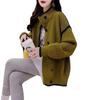 2023 Novo Outono e Inverno Solto Estilo Preguiçoso Celebridade da Internet Casaco de Tricô Roupas Femininas Senso de Design Gola Vertical Suéter Cardigã Feminino