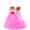 Falda de Hierba para Fiesta y Baile de 30 cm para Niños y Adultos, Disfraz Hawaiano en Colores Macarrón, Esencial para Actuaciones, con Borlas de Colores