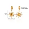 Brincos Europeus e Americanos Transfronteiriços de Sol e Lua, Brincos Elegantes Modernos de Aço Inoxidável Banhado a Ouro 18K, Venda Direta do Fabricante