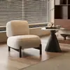 Sofá individual de estilo medieval color crema para sala de estar, modelo de diseñador, para sala de estar, salón de belleza, recepción, tela de lana de cordero, sillón de ocio