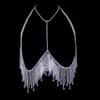 Joyería popular de AliExpress exagerada borla gota de agua cadena para el pecho europea y americana diamante completo sexy cadena corporal cadena corporal