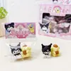 Papelaria Estudantil Borracha Criativa Desenho Animado Sanrio Compartilhando Kuromi Borracha Tridimensional Conjunto de Borrachas Presente