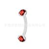 Clavo de ombligo de titanio F136 borde ondulado taladro de cristal anillo de ombligo cuerpo de aleación de titanio G23 joyería para perforación de cuerpo outlet de fábrica