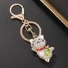 Pingente Criativo e Fashion de Chaveiro de Carro Novo, Gato da Sorte Sentado Pingente de Chaveiro Acessório para Bolsa Atacado