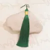 12cm cerrado hilo dorado Seda de Hielo Borla DIY hecho a mano hanfu cheongsam solapa de presión borla colgante adornos para oreja