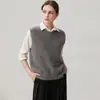 Nuevo Chaleco sin Mangas de Cachemira Otoño e Invierno para Mujer, Cuello Redondo, Punto Derecho y Revés, Capa Exterior Cálida, Camiseta sin Mangas, Para Vestir por Capas, Suave y Pegajoso, Chaleco