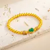 Tienda de Oro Jianyue Nuevo Estilo Chino Nicho Pulsera de Cuenta Calabaza Verde Larga Duración Fábrica Venta al por Mayor Joyería de Mano para Mujer