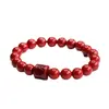 Pulsera de cinabrio natural anillo único arena dorada púrpura año de esta vida transferencia seis palabras verdad mineral crudo pulsera de arena dorada púrpura al por mayor