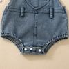 2025 Transfronterizo Nuevo Estilo Bebé e Infantil Niña Ropa para Todas las Estaciones Moda Versátil Sudadera con Capucha de Mezclilla con Tirantes de Corazón que Cubre la Cadera
