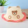 Chapéu de sol de palha de verão para crianças urso onda ao longo do chapéu de pescador de malha chapéu de sol para bebê ao ar livre barraca ponto turístico atacado