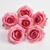 Cabeça de flor de rosa grande de simulação de alta qualidade 9cm headdress DIY antigo decoração de casamento tecido de seda botão de flor artificial rosa