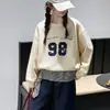 Conjunto de Roupa Feminina Primavera e Outono 2026 Novo Estilo Coreano Moda Moletom Falso Duas Peças e Calça Jeans Wide Leg