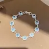 Pulsera Calada de Rombo de Circonita Transfronteriza Europea y Americana, Joyería de Mano Exquisita de Lujo Ligero de Alta Gama, Personalidad, Banda para la Mano, Temperamento, Versátil para Mujeres