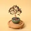 Árbol de la fortuna de citrino natural adorno pequeño, rosa-morado, trae buena fortuna, ideal para la oficina, escritorio o espacio de trabajo, un regalo creativo para la sanación y el bienestar