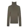 Suéter de punto de lana pura sin costuras de cuello alto con hilo Yangzi para mujer, jersey fino de manga larga ajustado, camiseta base, suéter de otoño